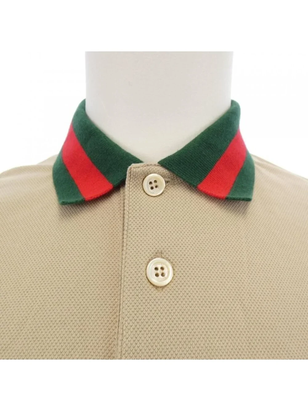 Gucci Web Striped Collar Cotton Pique Polo Shirt
